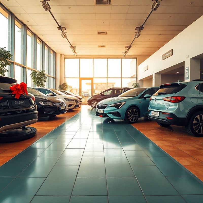 Interior del showroom de Nuevo Oficina con vehículos en exposición